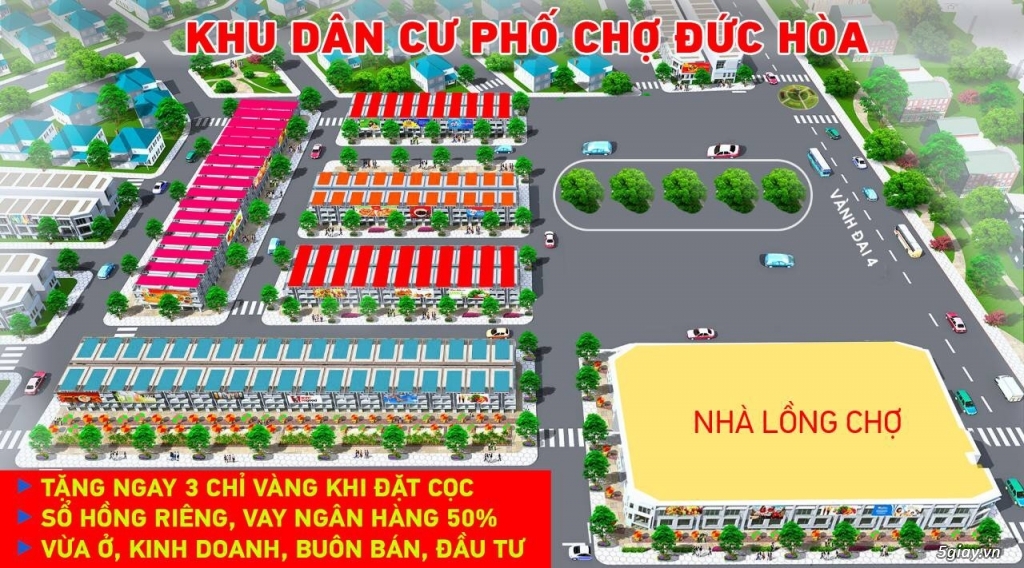 Còn vài lô KDC phố chợ Đức Hòa Sầm Uất