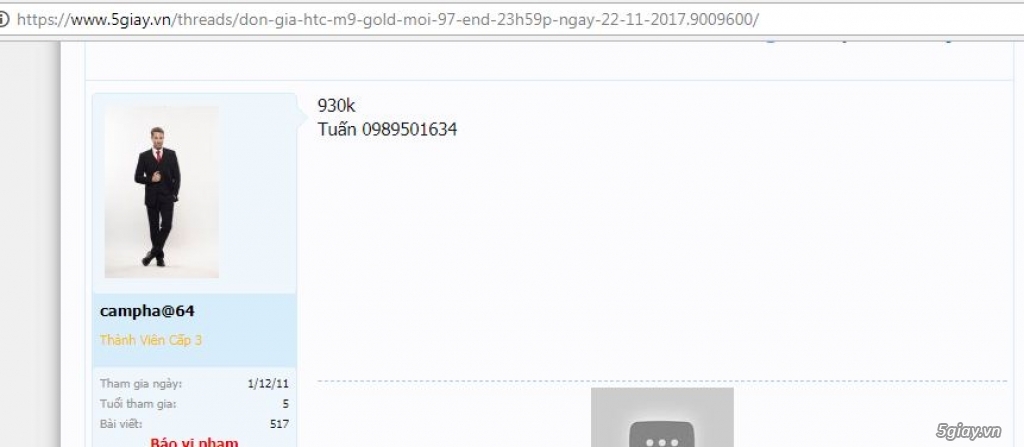 { ĐANG XEM XÉT } HTC M9 gold mới 97%. End 23h59p ngày 22/11/2017 - 2