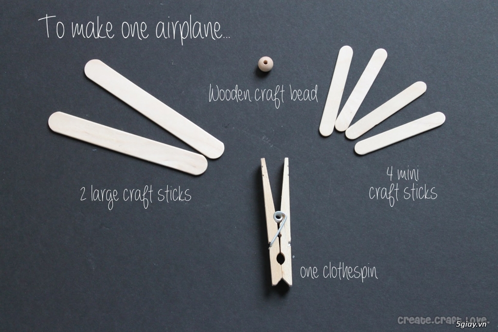 Cách làm máy bay đơn giản bằng kẹp gỗ - 1