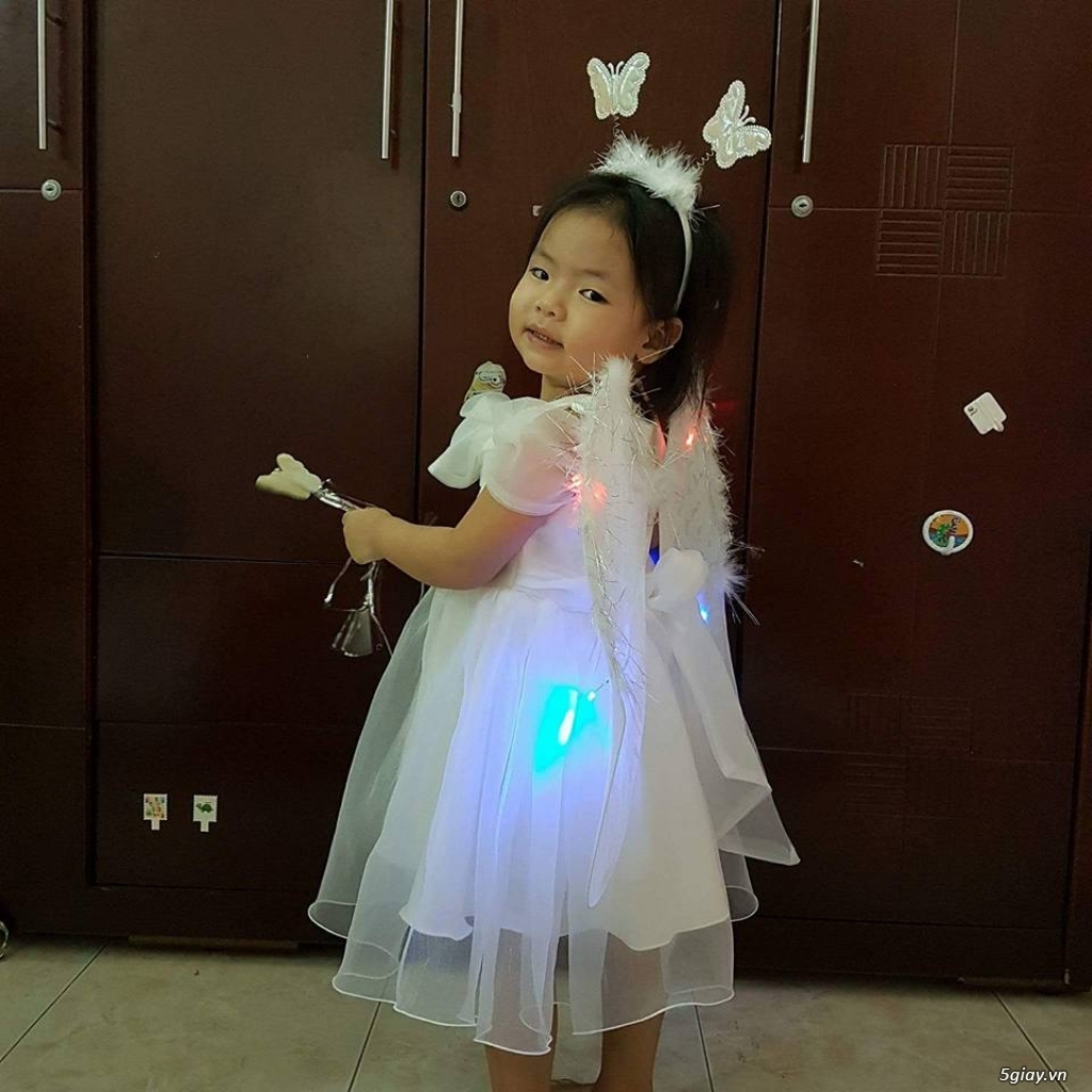 Bộ váy voan tím cánh bướm thiên thần cho bé gái hóa trang haloween biểu  diễn kịch