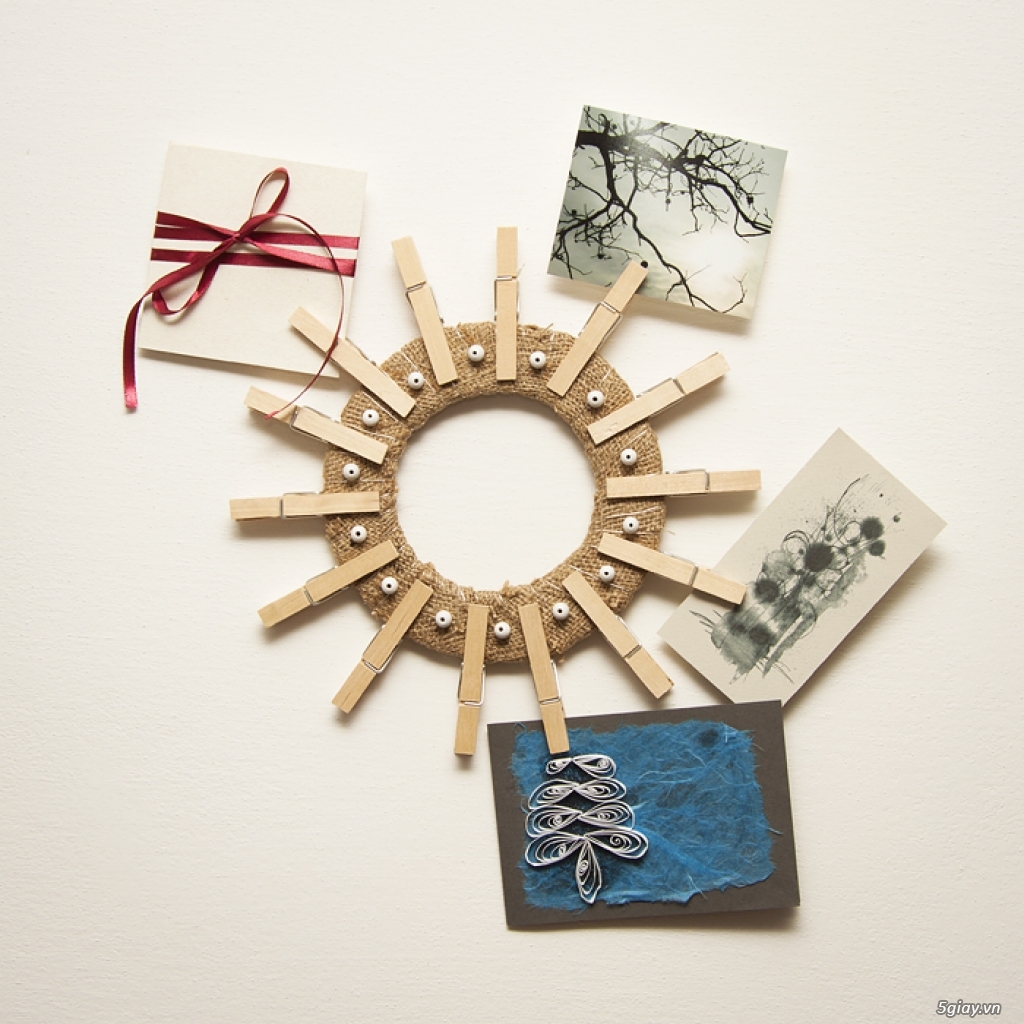Khung ảnh tuyệt đẹp bằng vải thô và kẹp gỗ - 9