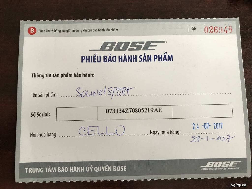 [Bán] tai nghe Bose soundsport xài lướt - 3