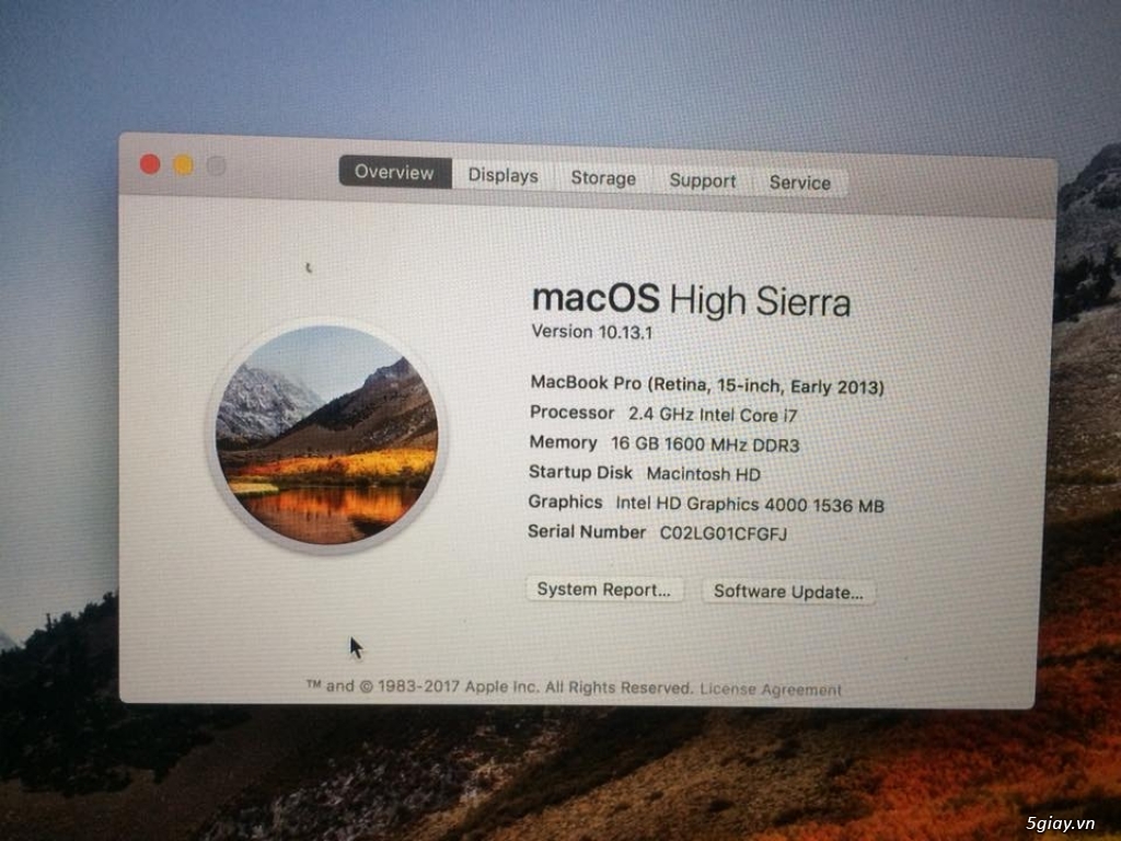Cần bán: macbook pro retina 15' ME664 16gb ramXX