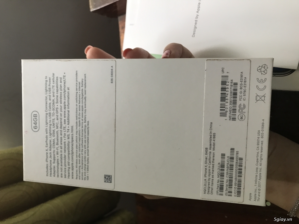 iphone X 64gb silver, ban world, chua active new 100% full hop