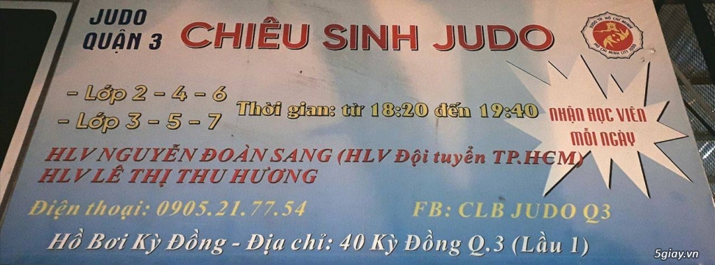 CLB JUDO Hồ Xuân Hương - TTTDTT. Quận 3 chiêu sinh