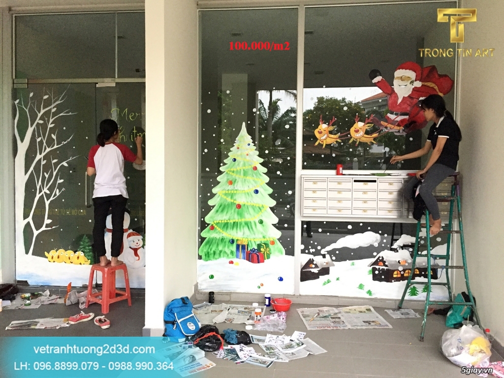 Vẽ Tranh Kính Noel - 18