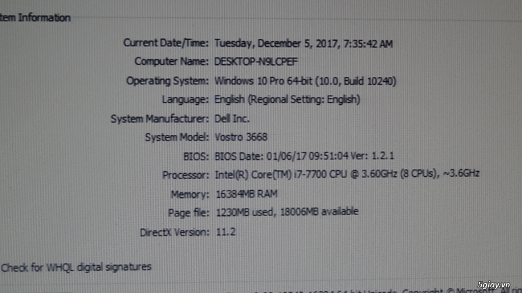 DELL VOSTRO 3668 CORE I7 THẾ HỆ 7 - RAM 16G- HDD 1T - VGA RỜI GIÁ RẺ - 6