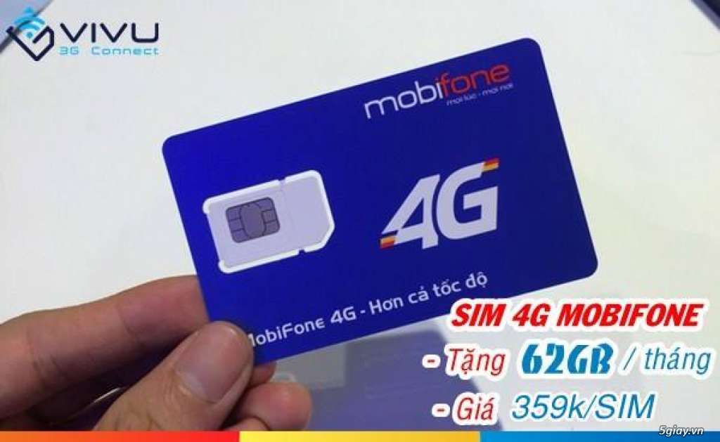 Sim 4G Mobifone ưu đãi 62GB- HOTLINE :  0911.22.33.44 - 099.3