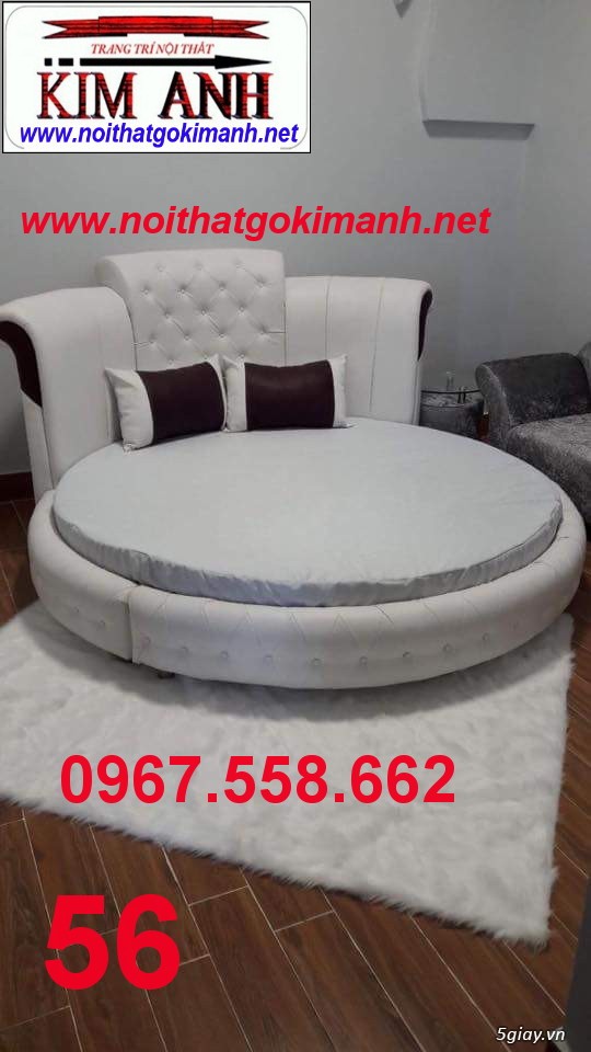 Mẫu giường tròn đẹp, giường tròn giá rẻ tại tphcm, giường tròn bọc da - 11