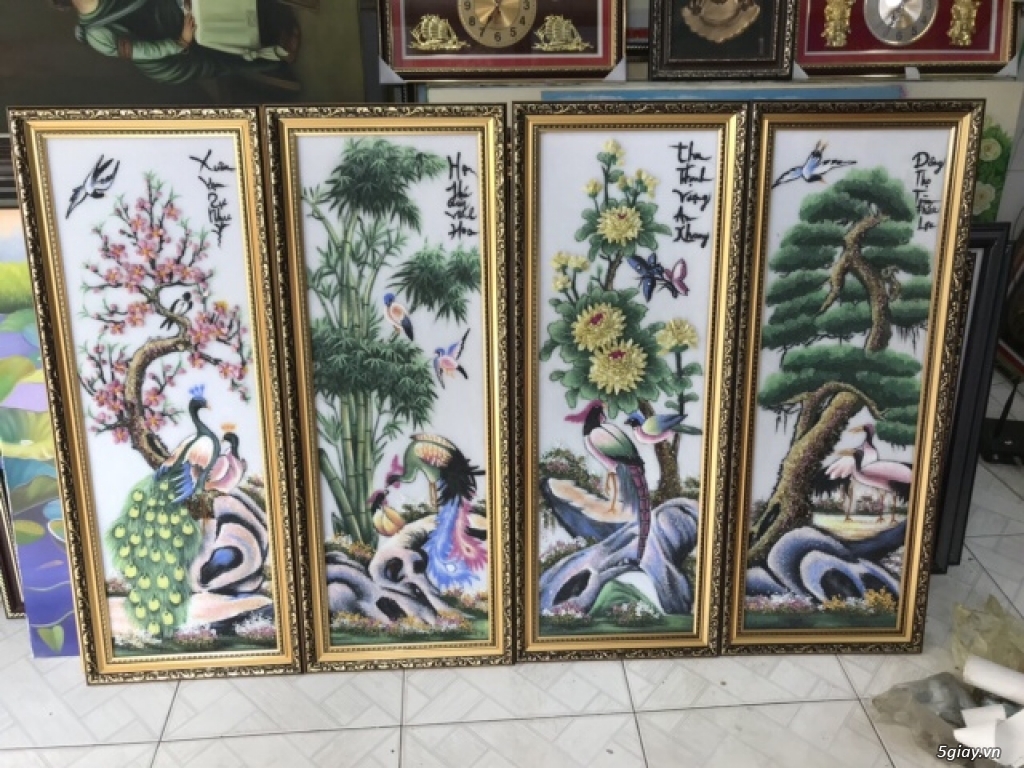 Tranh tứ bình đá thiên nhiên , phong thủy - 11