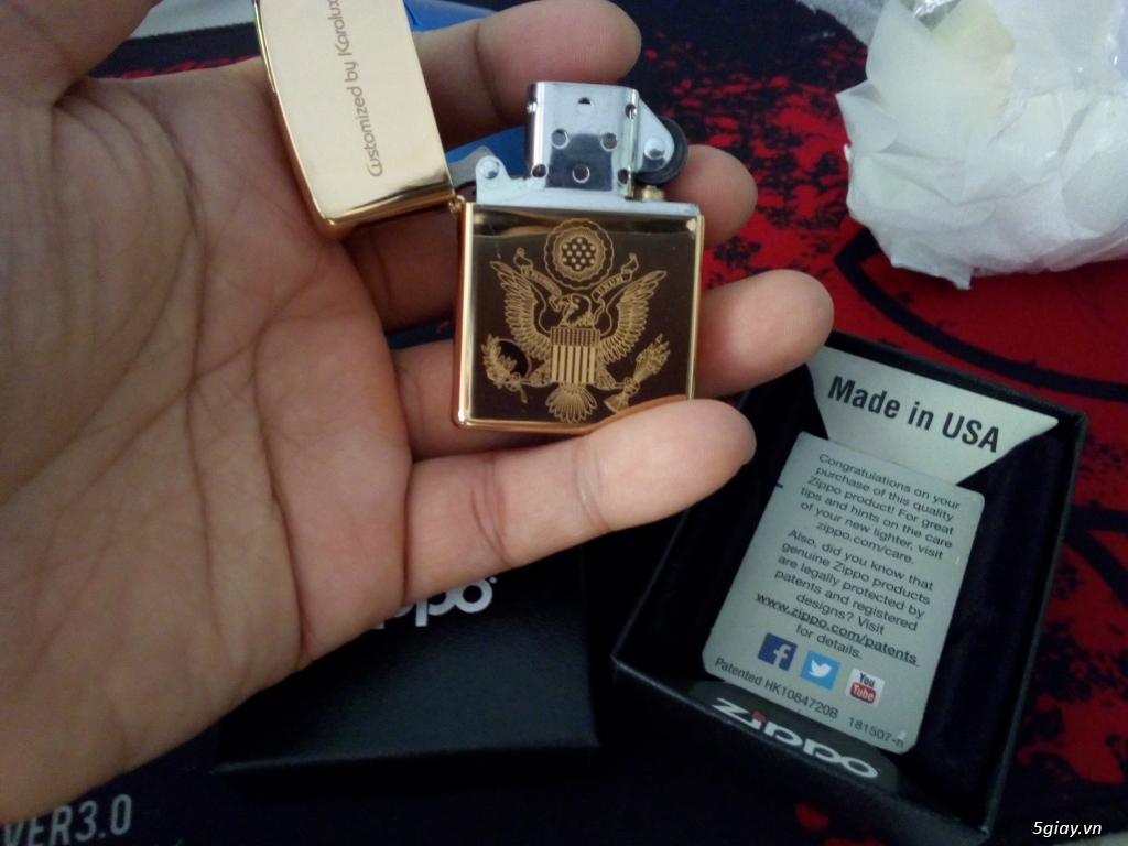 Zippo mạ vàng 24k - 1,5tr - 1