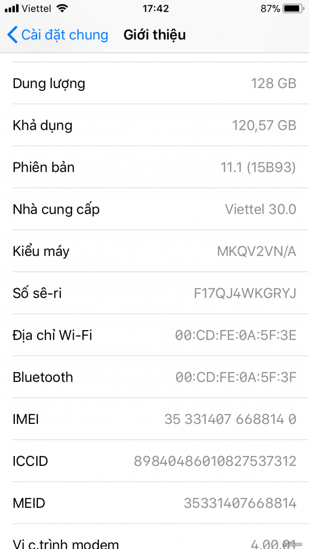 Cần bán iphone 6s 128Gb hàng việt nam