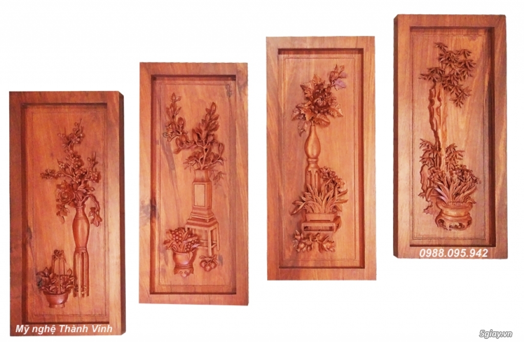 Tranh TỨ QUÝ bằng GỖ tại Đà Nẵng-Tùng Cúc Trúc Mai / Mai Lan Cúc TRÚC - 1