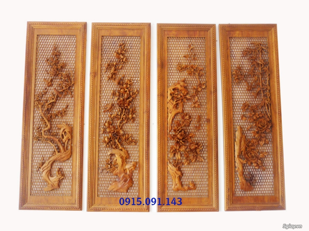 Tranh TỨ QUÝ bằng GỖ tại Đà Nẵng-Tùng Cúc Trúc Mai / Mai Lan Cúc TRÚC - 5