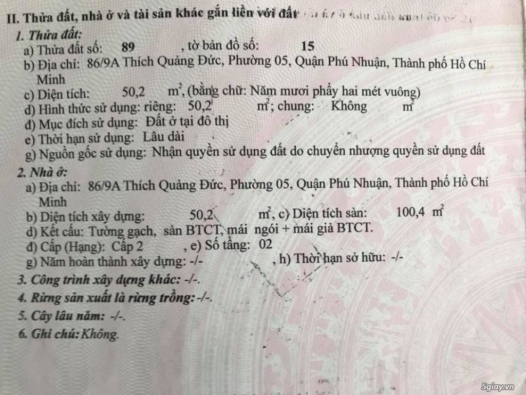 Bán nhà 86/9A đường Thích Quảng Đức. Q. Phú Nhuận - 2