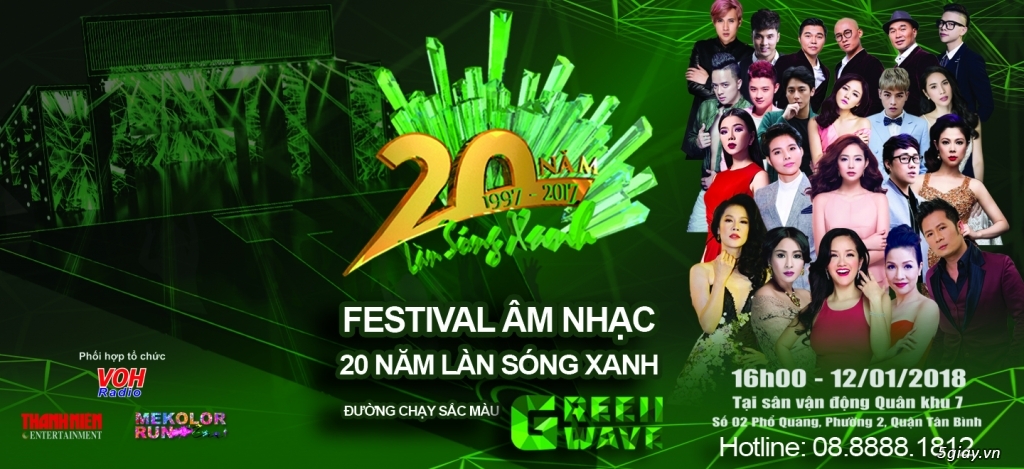 Vé Tham Gia đường chạy sắc màu - lễ hội âm nhạc Làn Sóng Xanh 12/01/18 - 6