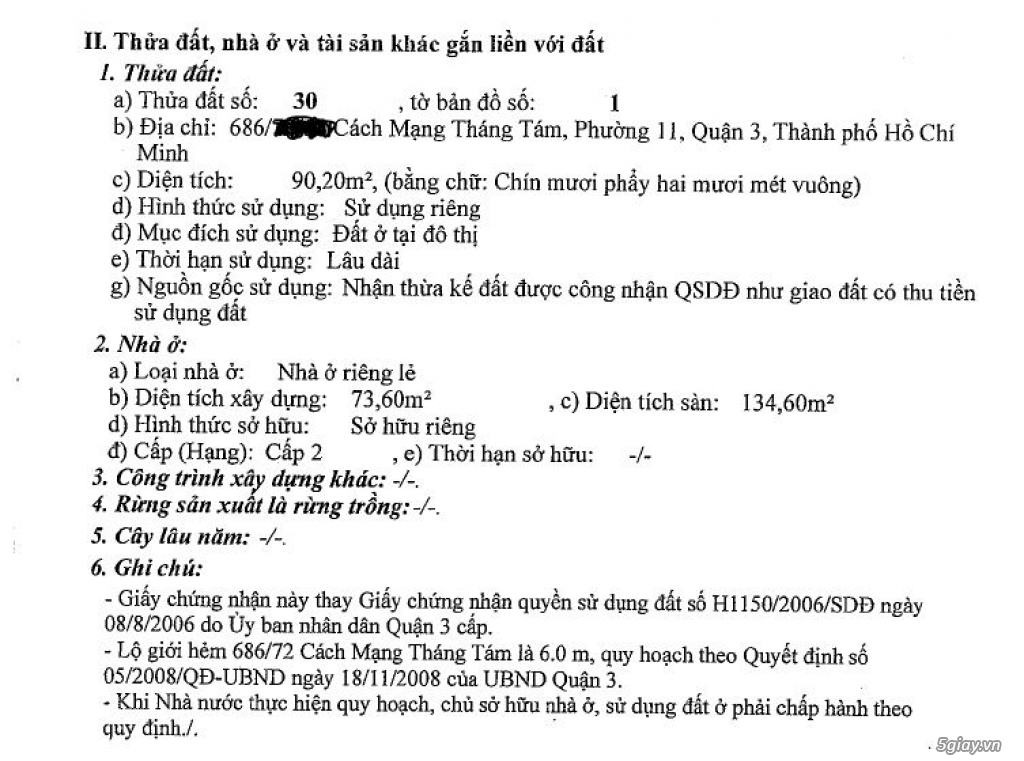 Bán nhà 90.2m đất hẻm Ô tô 5m đậu trong sân, khu VIP quận 3 gía 9.8t