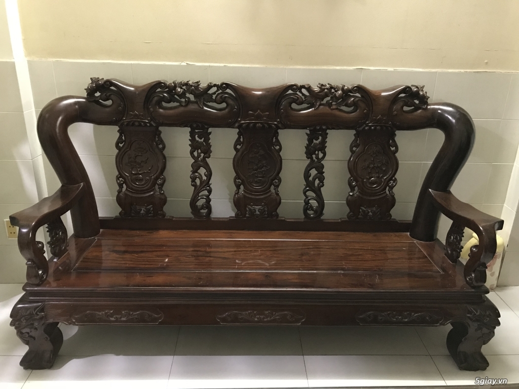 Bộ bàn ghế cẩm lai 7 món tay 16 - 1