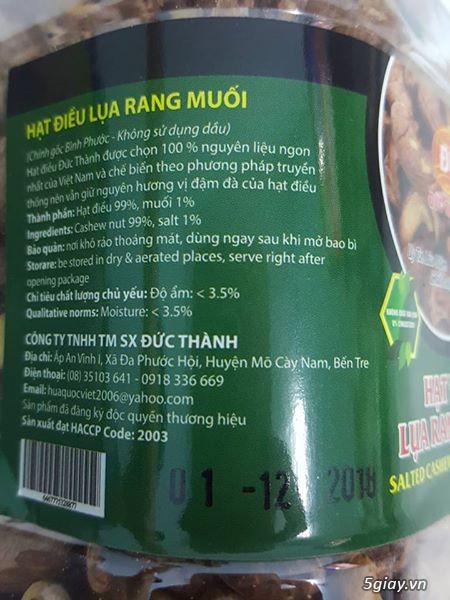 Hạt điều lụa rang muối loại 1, hàng chất lượng cao - 1