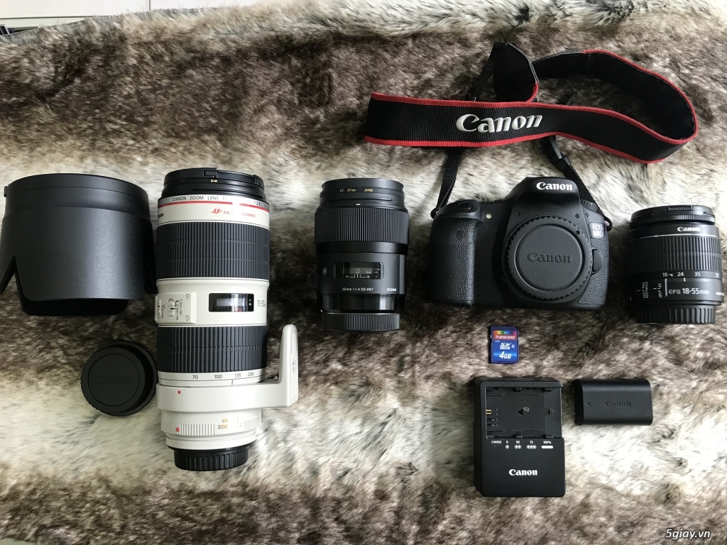 Combo Canon 60D + Len kit + Len Sigma 35mm 1.4 + Len 70–200mm IS II - 4