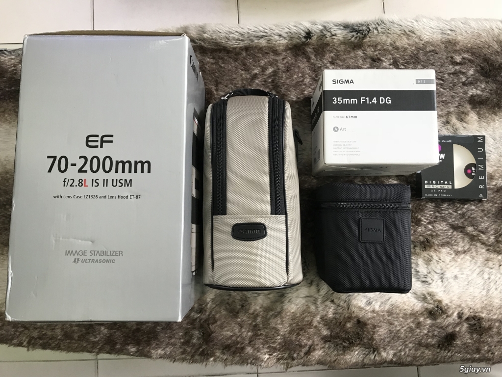 Combo Canon 60D + Len kit + Len Sigma 35mm 1.4 + Len 70–200mm IS II - 2