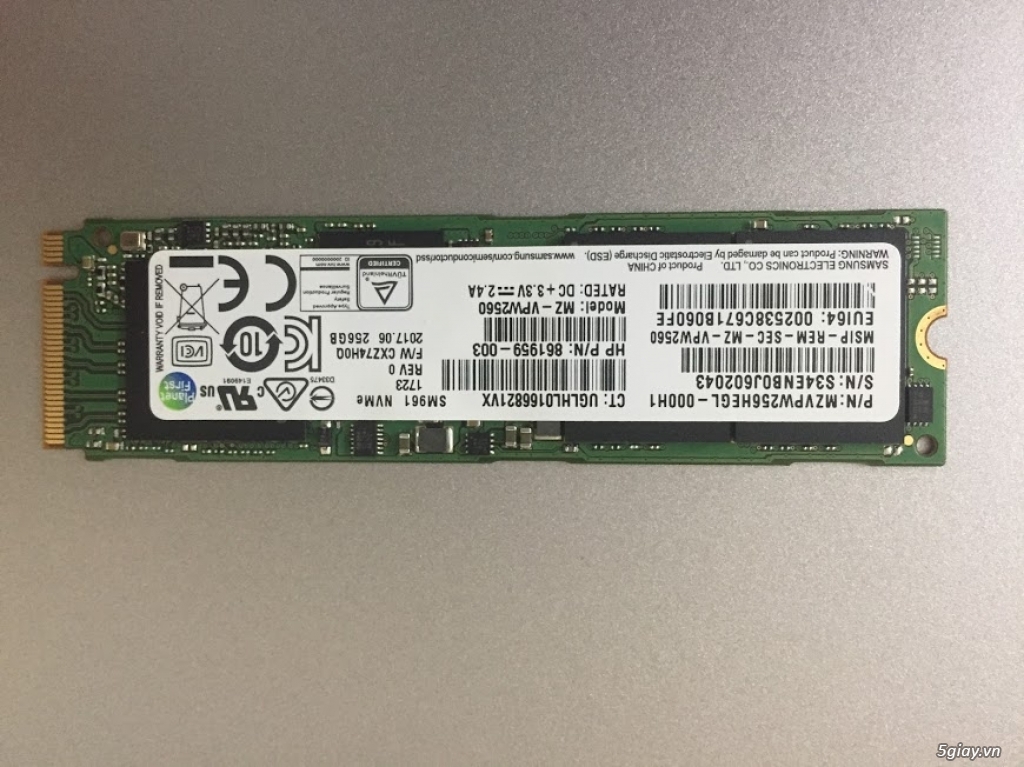 Nvme samsung sm 961 256g - 1