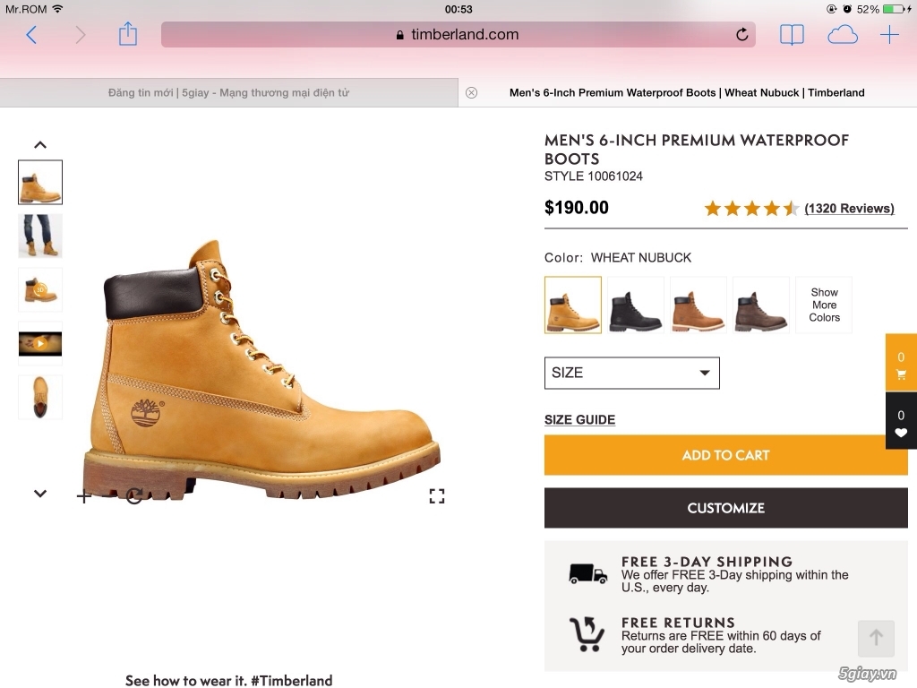Cần bán: Timberland 6 inches boost huyền thoại