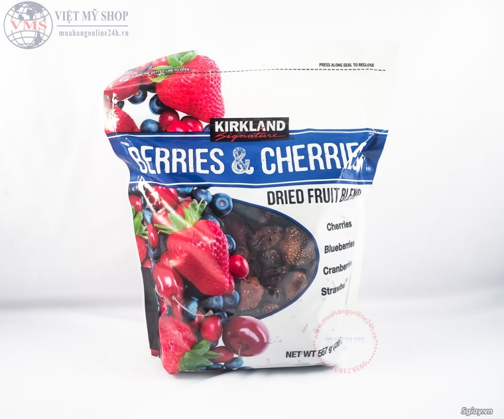 Hỗn Hợp Trái Cây Sấy Khô Berries Cherries Kirkland 567g của Mỹ gia360k