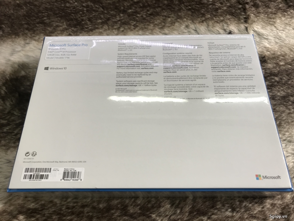 Surface pro 2017 Fullbox nguyên seal + Type cover new 100% - 2