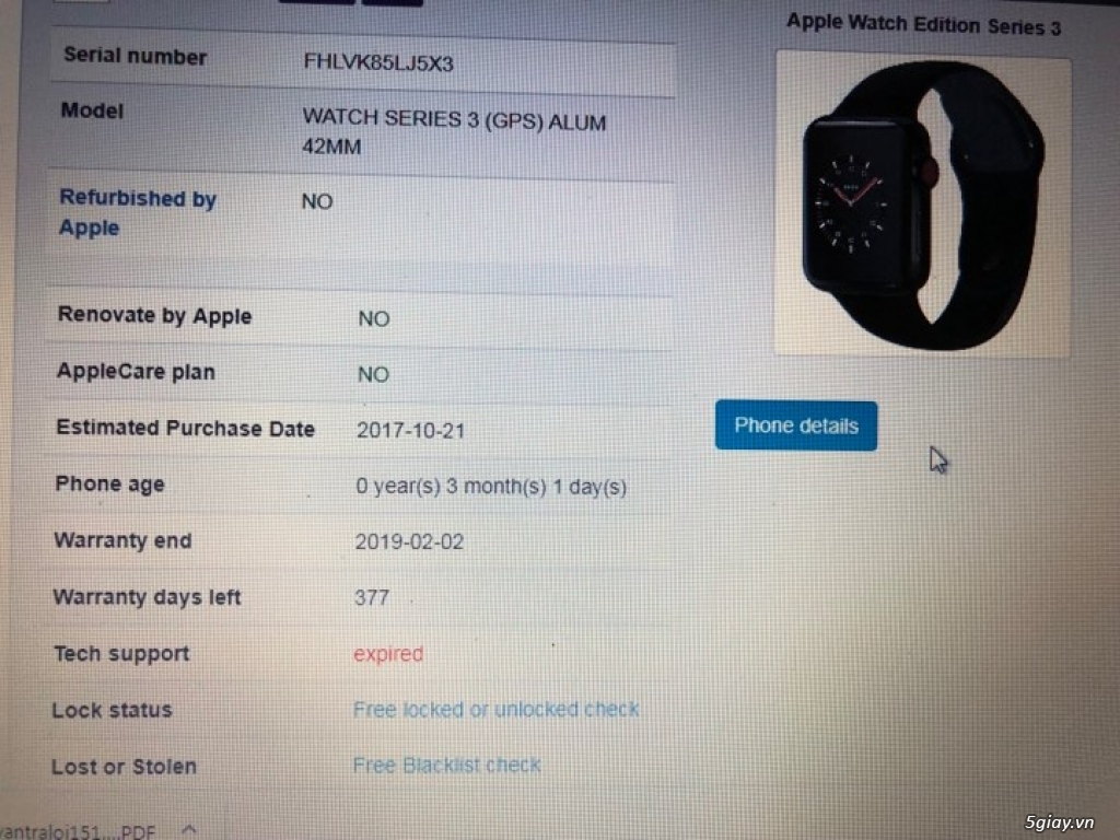 Apple watch seri 3 42mm chưa khui box