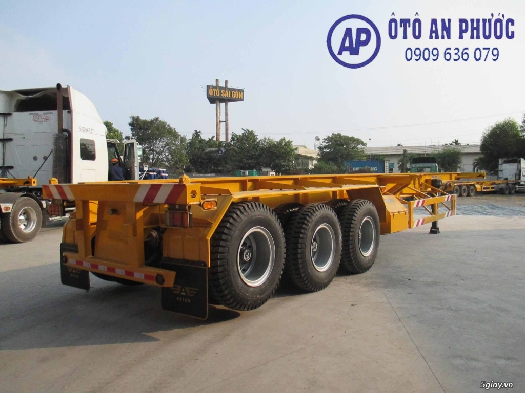 Rơ mooc xương asean 3 trục 40 feet 01 chân rút Thanh Lý Giá Rẻ 2017