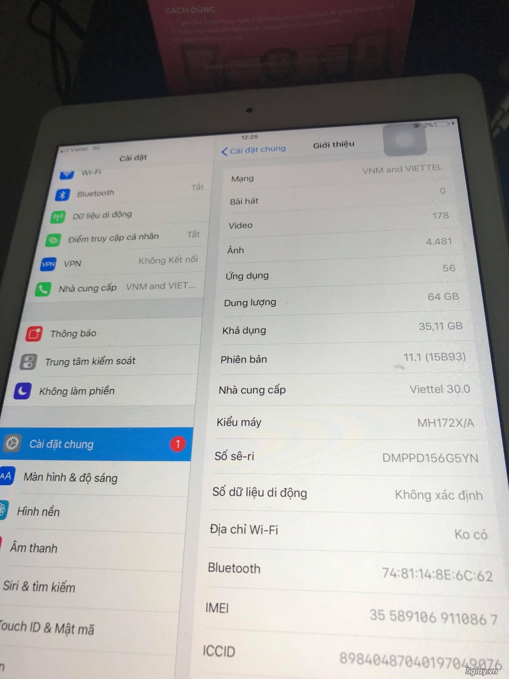 Bán IPad Air 2 wifi + 4G đã qua sử dụng