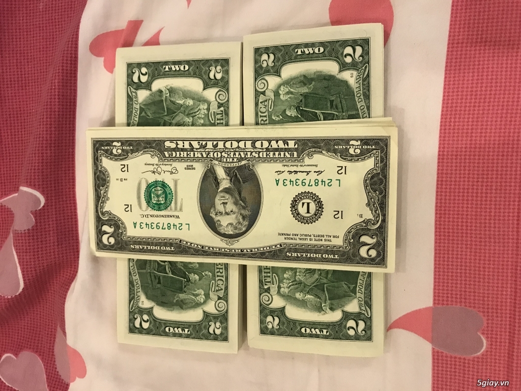 Tiền $2 lì xì Tết lấy hên. Đỗi tiền $2 đô Mỹ. - 2