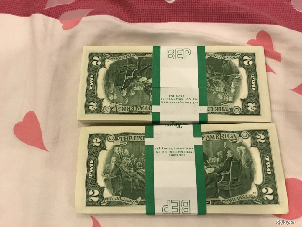 Tiền $2 lì xì Tết lấy hên. Đỗi tiền $2 đô Mỹ. - 3