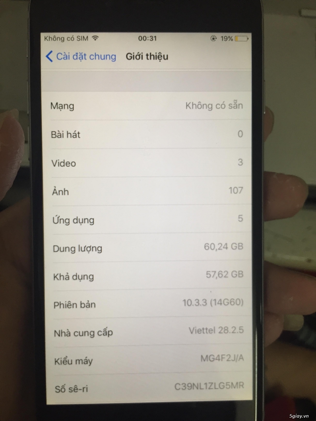 Cần bán iphone 6 Quốc tế 64G ios 10.3.3 màu đen máy đẹp - 1