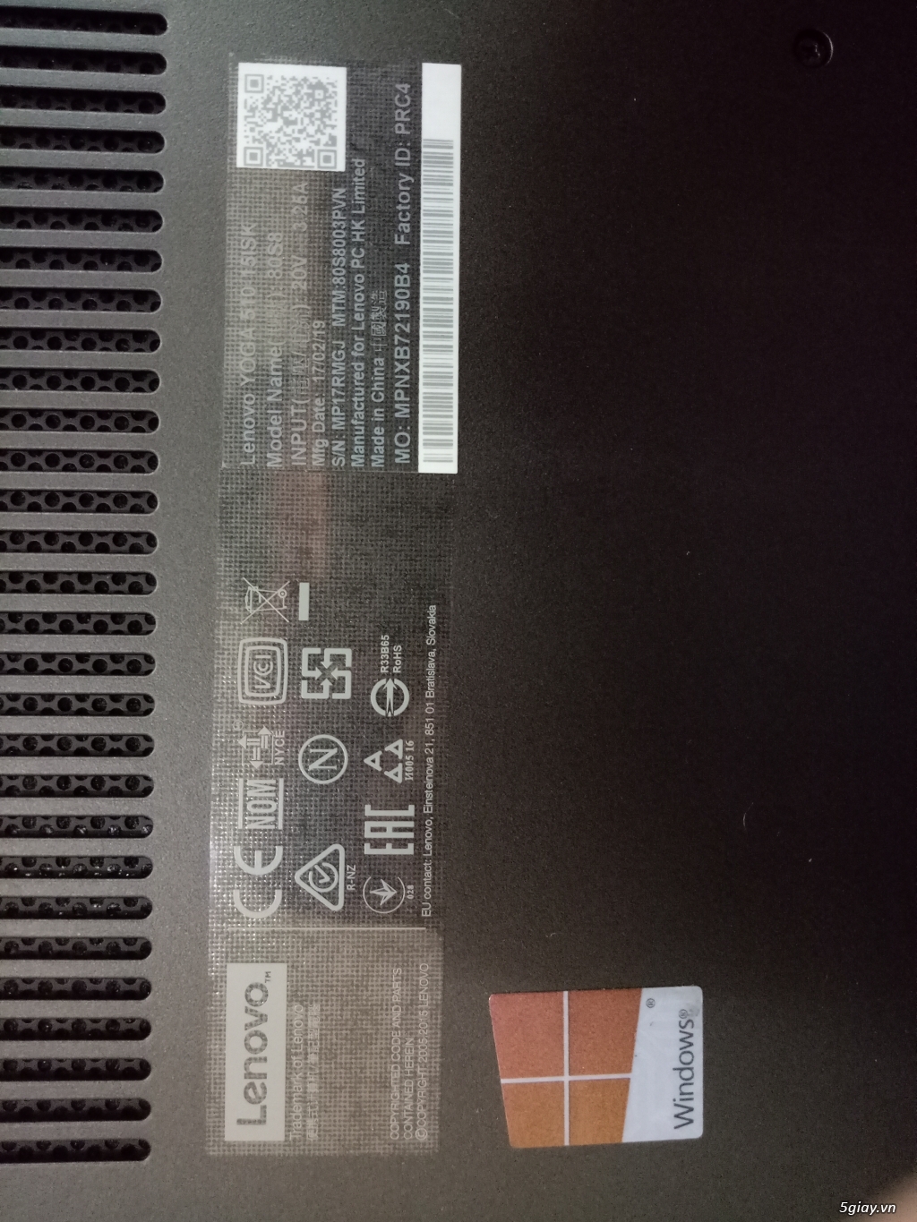 Lenovo Yoga 510-15inch(Đen) - Core I3-6100U-Ram 4GB, 500GB, cảm ứng - 4