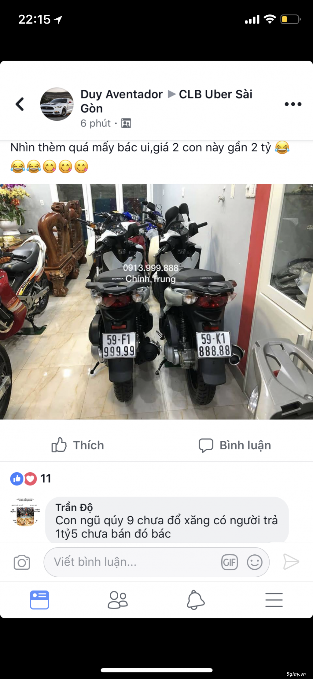 xe sh giá 1,5 tỉ đúng bệnh