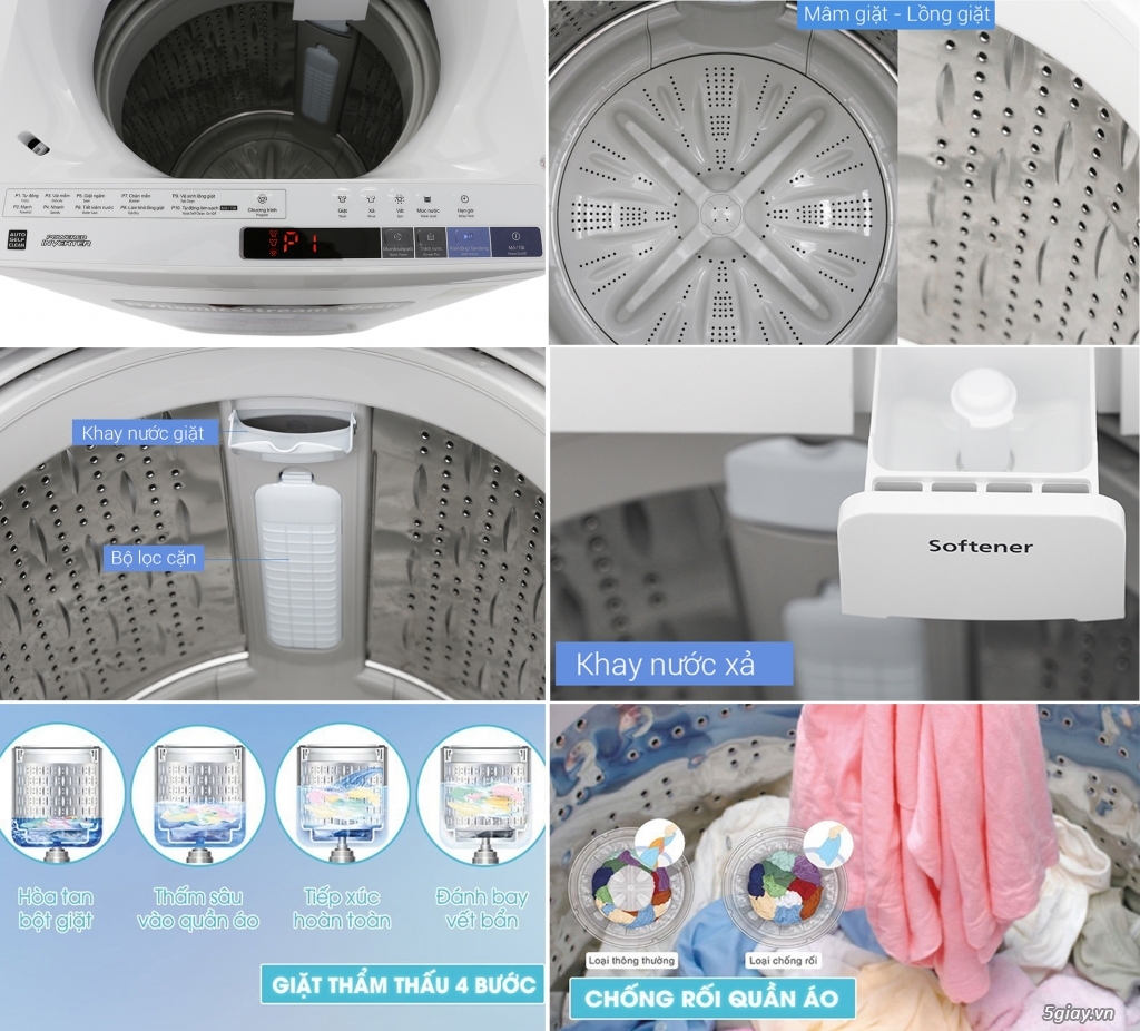 Máy giặt Hitachi 12kg SF-120XAV 220-VT, mới 100%, BH 12 tháng. - 4