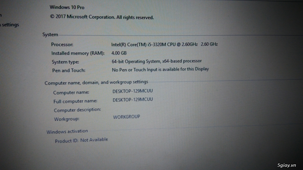 Laptop Dell i5 ram 4g hdd 250g