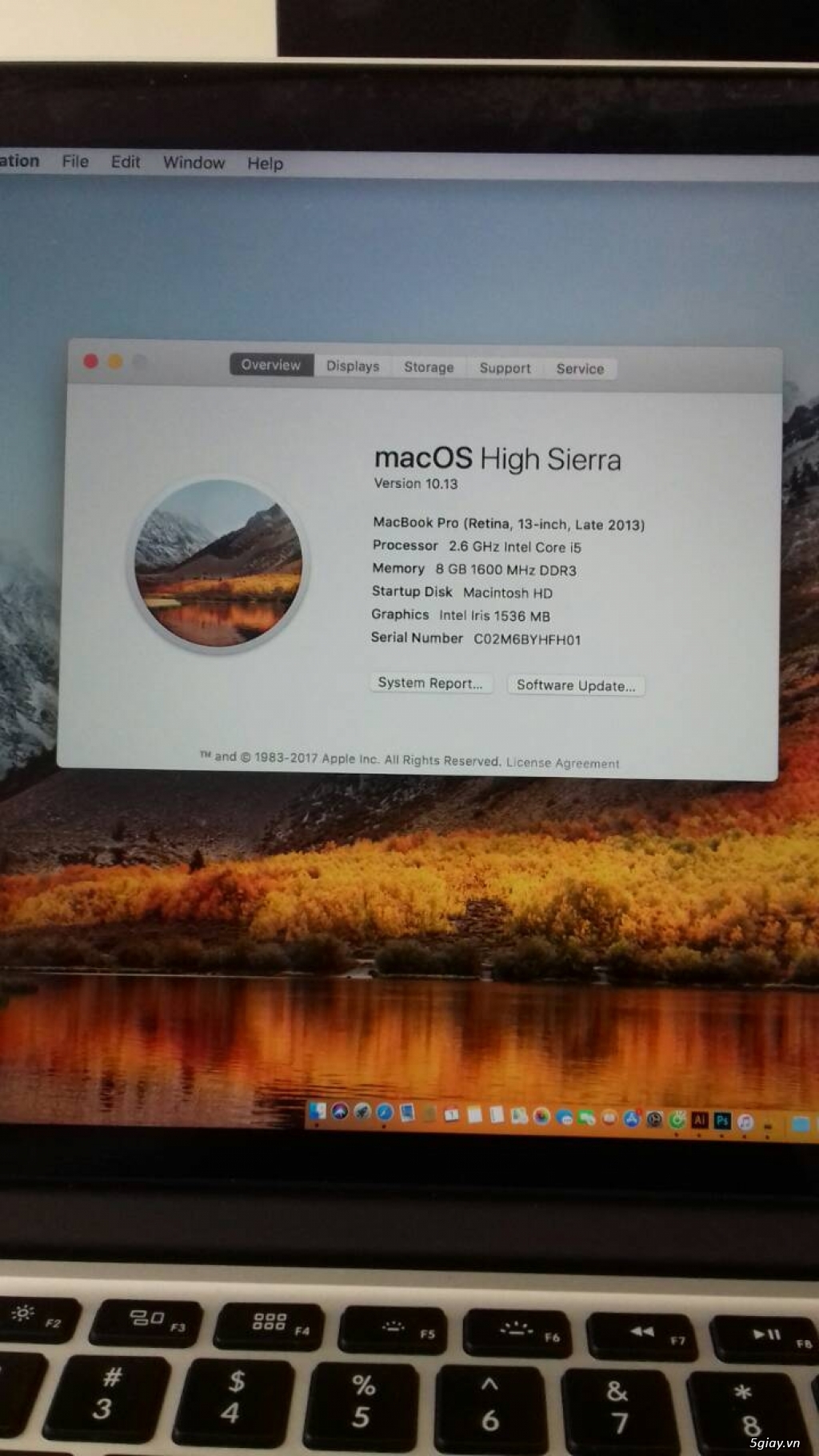 Chính chủ bán MacBook Pro Retina, Late 2013, core i5/RAM 8G/13 inch - 4