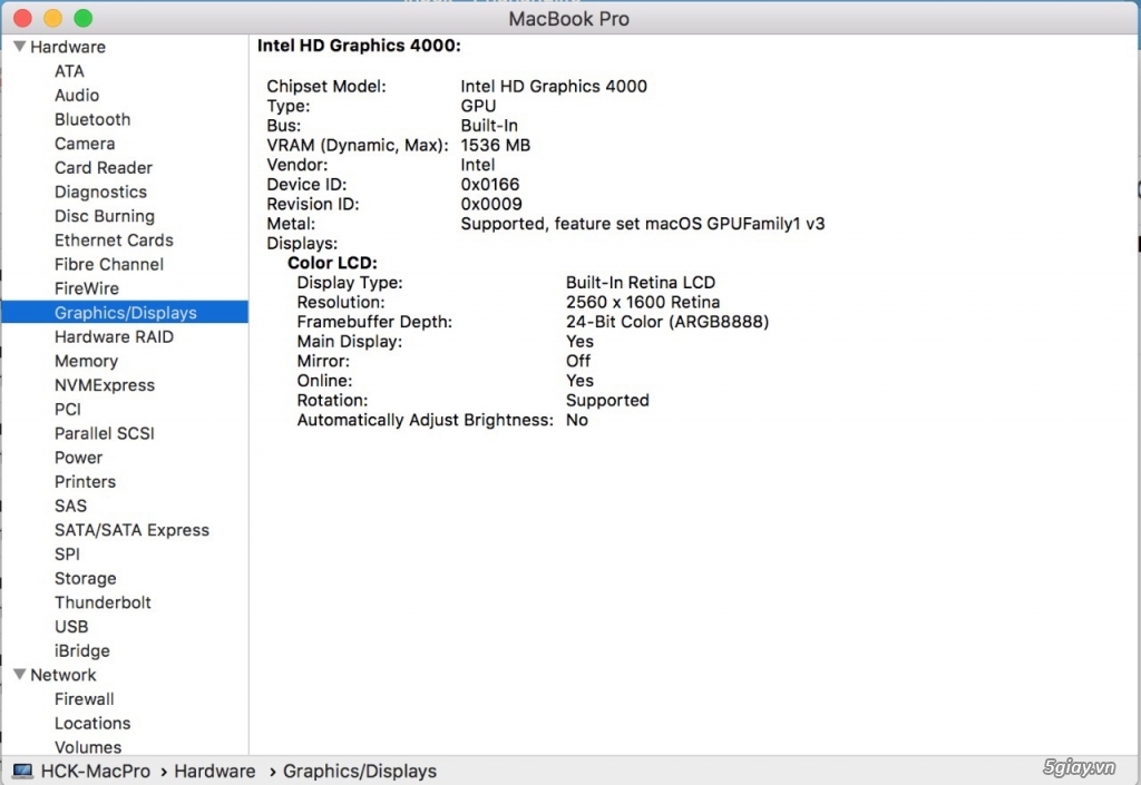 MacBook Pro 13 Retina 2012 MD212LL Ram 8GB SSD 256GB Giá rẻ - 1