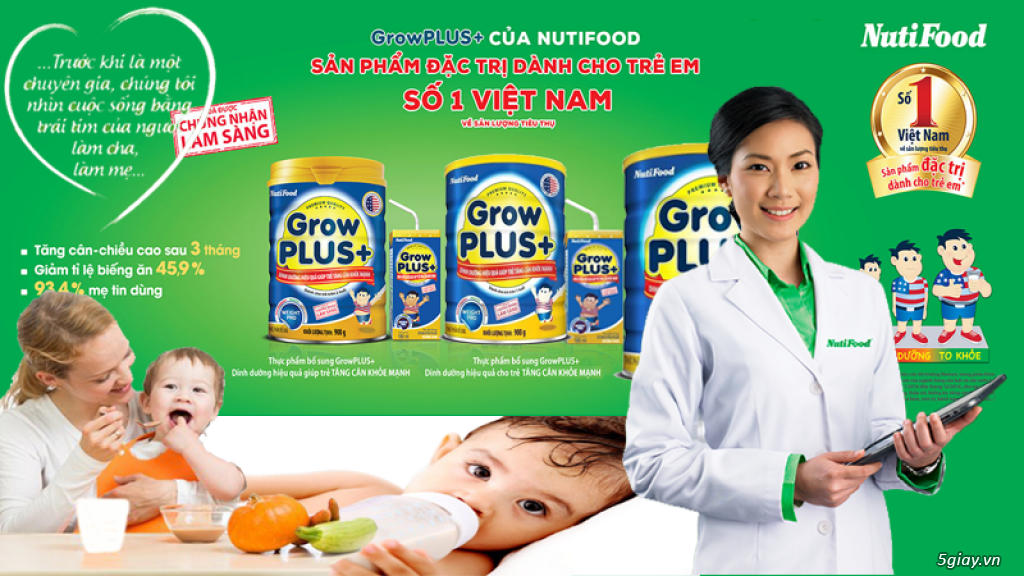 Sữa bột GrowPlus+ xanh cho trẻ tăng cân - Giao hàng tận nơi