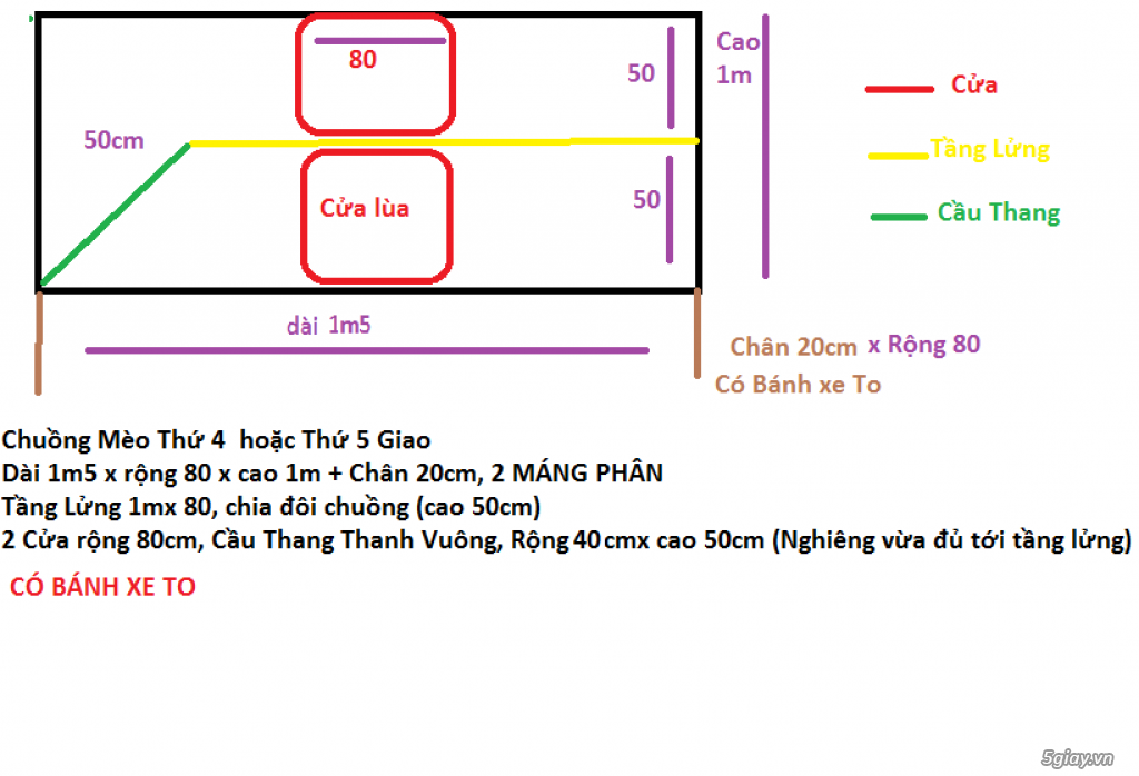 Chuồng mèo Inox, 2 tầng, có cầu thang - 5