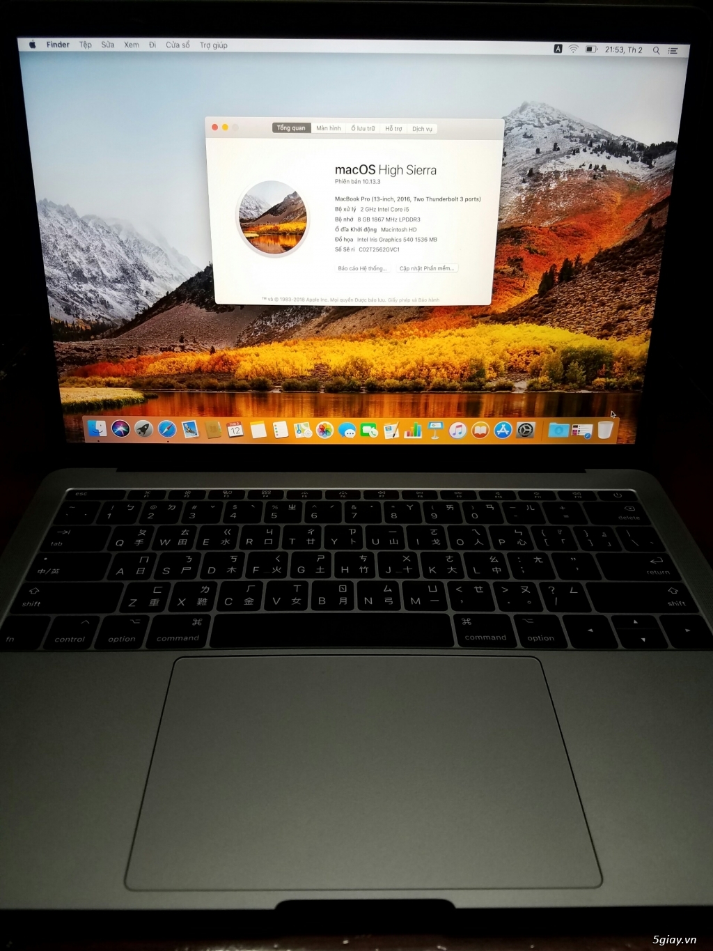 Em ban MacBook Pro (13-inch, 2016, Two Thunderbolt 3 Ports) - 2
