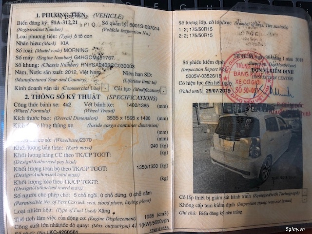 Bán xe Kia Morning 2012 màu xanh chuối số động nữ chạy - 4