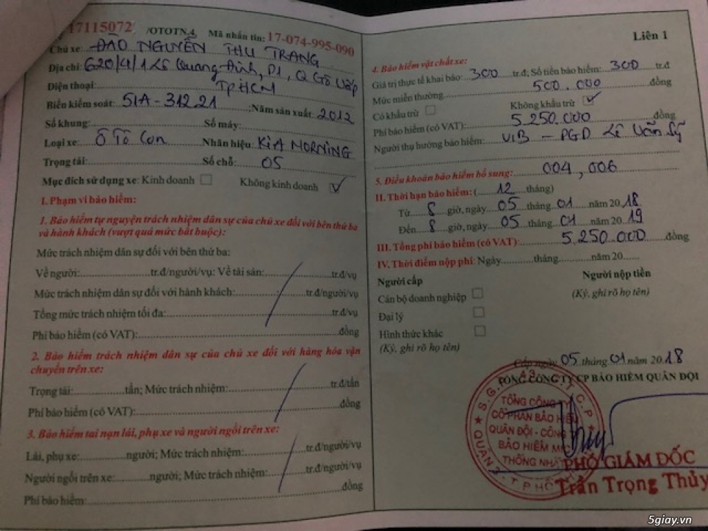 Bán xe Kia Morning 2012 màu xanh chuối số động nữ chạy - 3