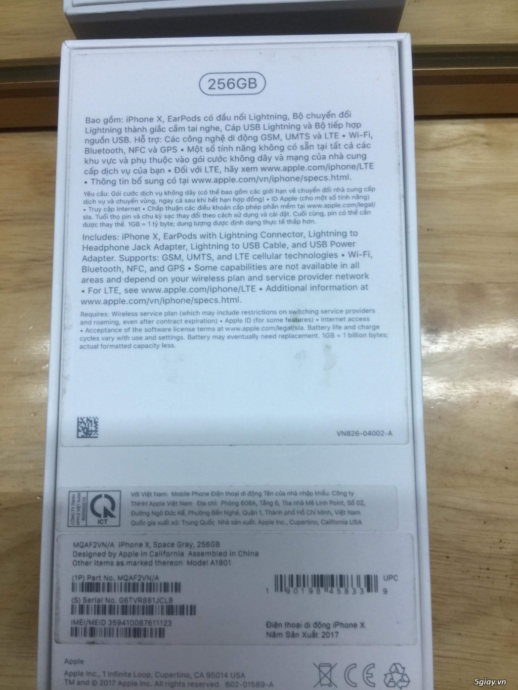 Iphone X 256 GB Grey VN/A bảo hành 9 tháng FPT
