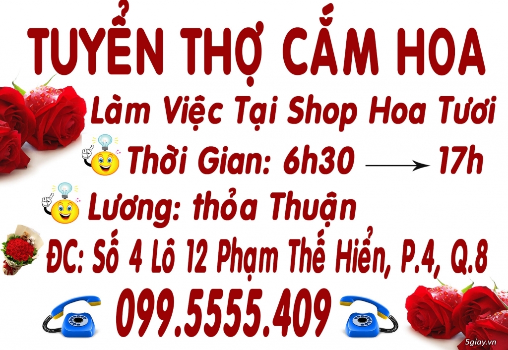 Tuyển Thợ Phụ Cắm Hoa Tphcm, Tuyển Dụng, Tìm Việc Làm Phụ …