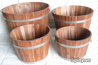 Bộ 4 chậu gỗ trồng hoa sân vườn - 1