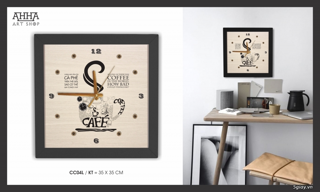 Tranh Đồng Hồ Thủ Công - Mỹ Nghệ Ahha Art Shop - 8